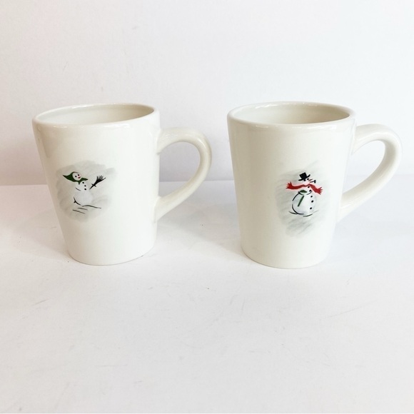 Williams Sonoma Other - Retired Williams Sonoma Snowman Skiing Mugs~Set of 2 Christmas Winter Holiday